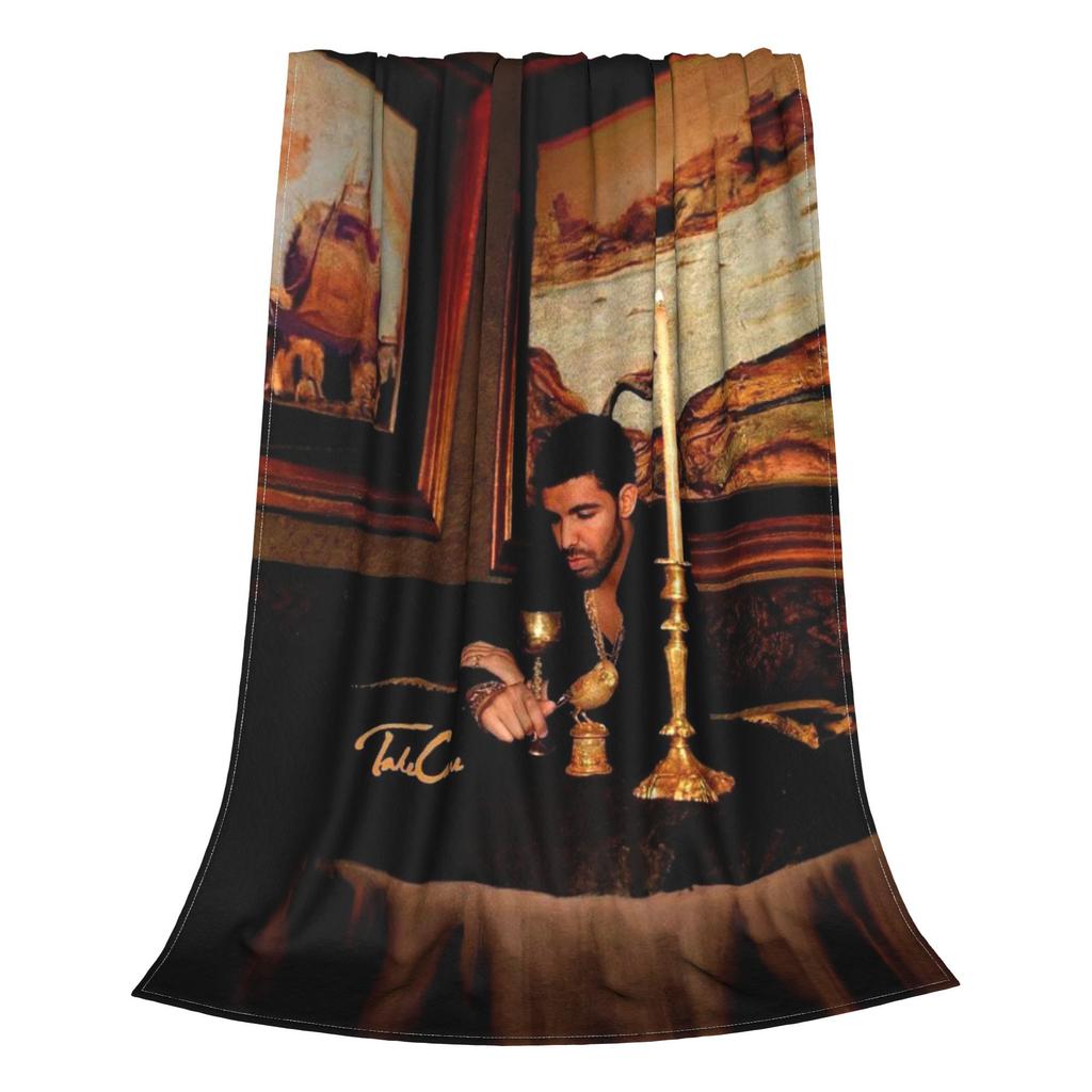 Flannel Throw Blanket Hip Hop Rapper Drake Take Care Album Warm Plush Blankets Soft Bedding for Bed Livingroom Home Travel Couch