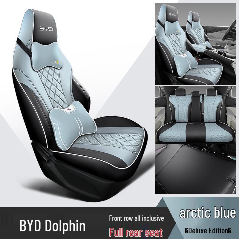 BYD Dolphin All-Season Leather Car Seat Cover Set - Full Coverage, Universal Fit