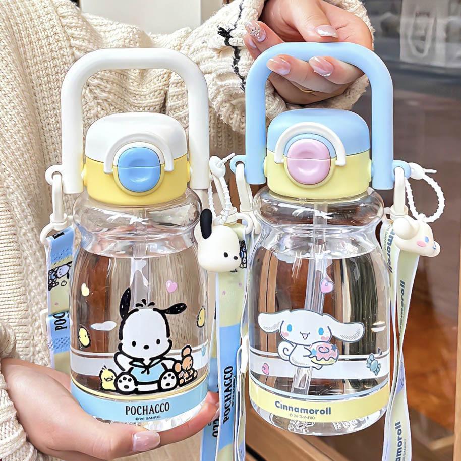 Sanrio Cute Children's Double-Drink Straw Cup & Crossbody Backpack