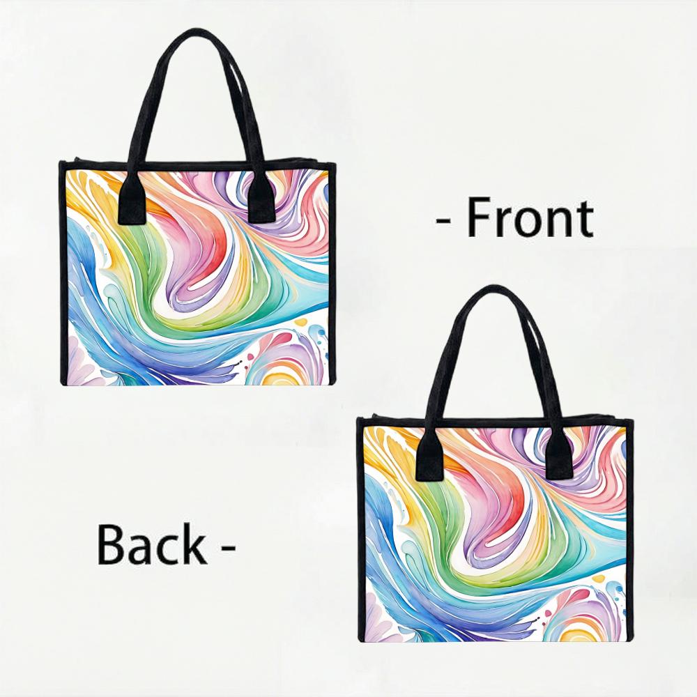 Colorful Swirl Print Casual Tote Bag