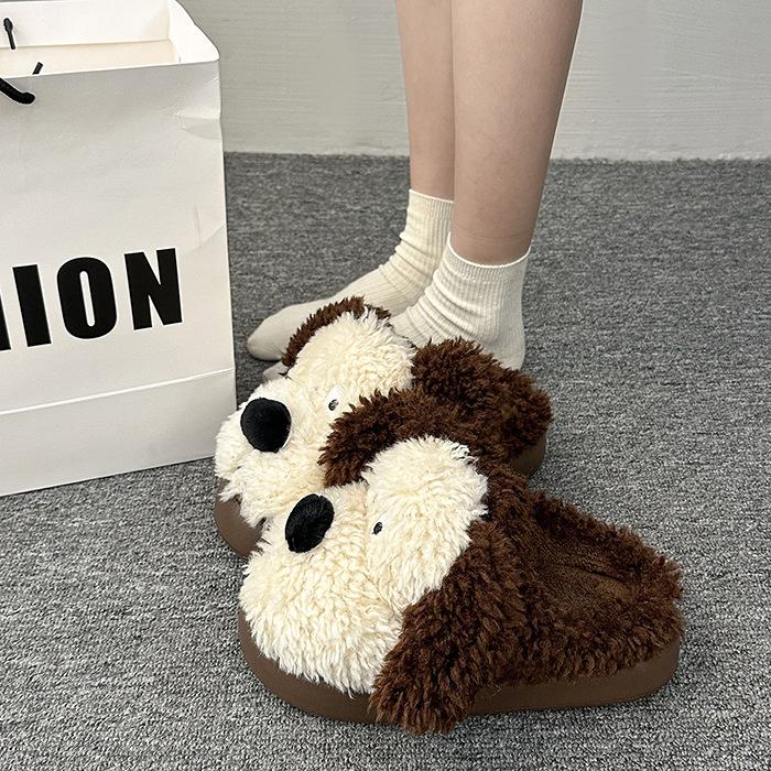 

2025 наступить на дерьмо ощущение щенок хлопковые тапочки женские осень и зима новые домашние комнатные толстая подошва теплые плюшевые тапочки 41