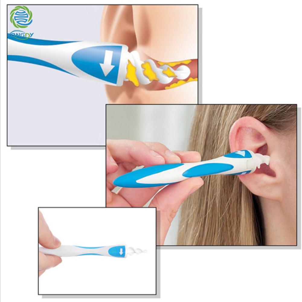 16 Tips Spiral Ear Cleaner Rotating Smart Earpick Easy Earwax Removal Soft Spira Cleaner