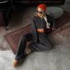 2026 new cross-border casual women's suit features color matching rough edge long-sleeved jacket lace-up trousers two-piece set
