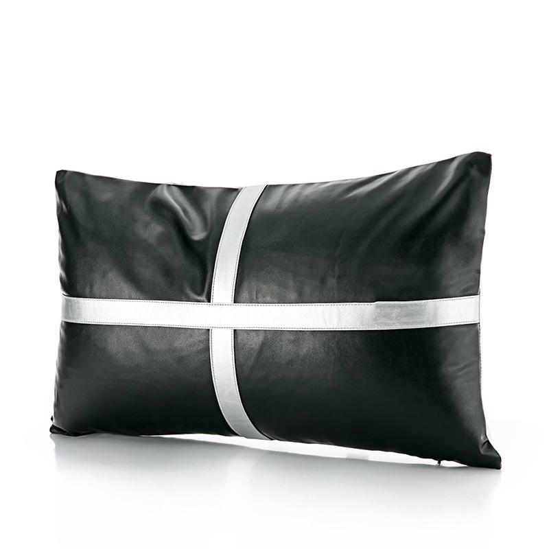Luxury Black Gray Pillow Covers Minimalist Sofa Cushion Cases Elegant Backrest Pillow Covers Fashionable Throw Pillowcases