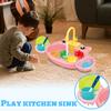 Electric Kids Play Kitchen Sink Toy with Running Water Cycle Dishwasher Pretend Play Set for Children Interactive Role Play Household Accessories