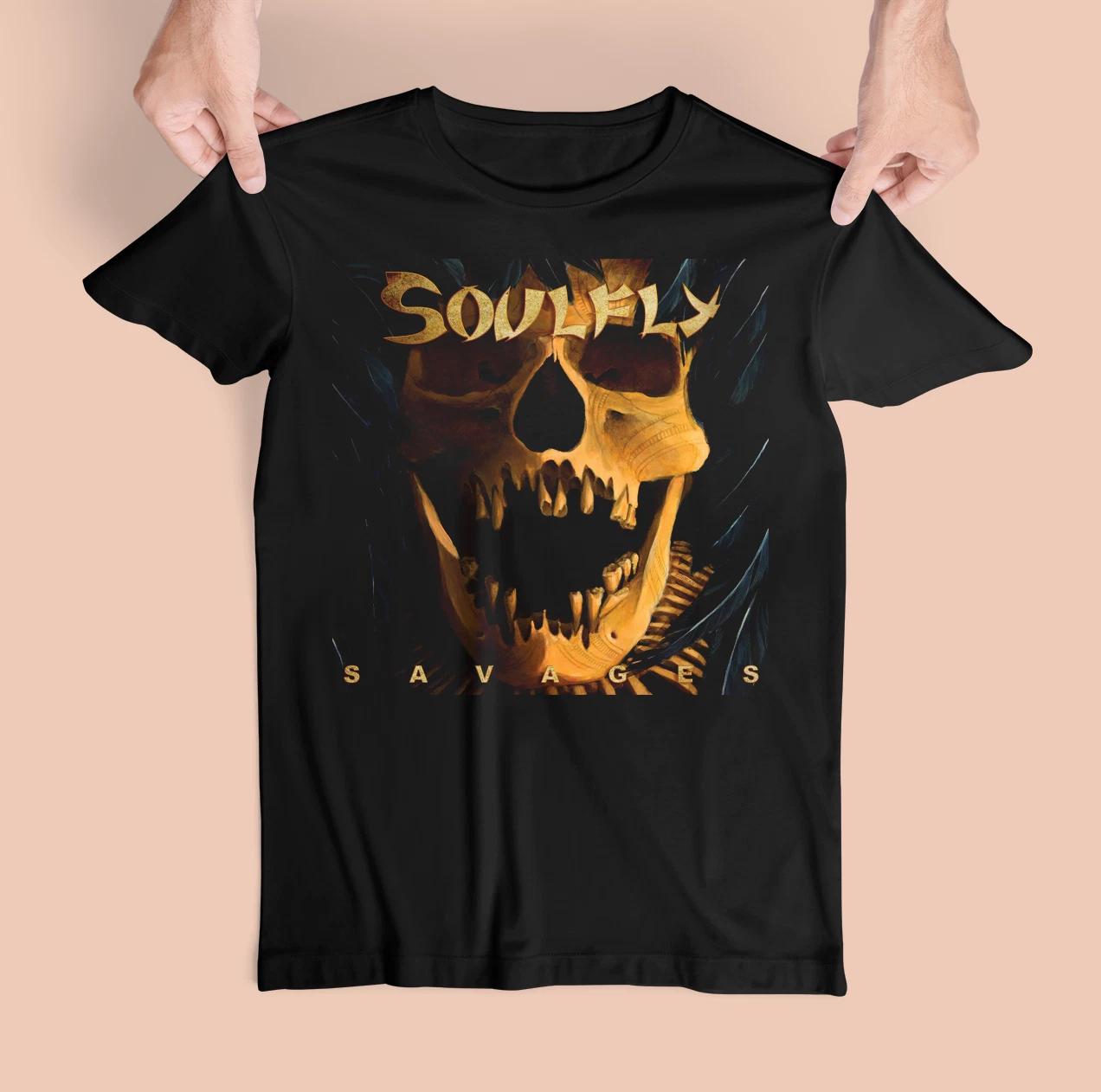 

Винтажная футболка Soulfly Savages Хлопок Черная Все Размеры Мужская Женская US201 XL