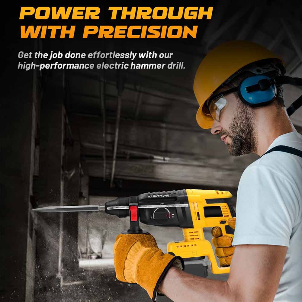 3 in 1 Brushless Electric Hammer Drill Multifunction Impact Hammer for Steel Concrete Wood For Makita/Dewalt/Milwaukee Battery