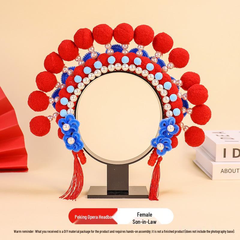 DIY Peking Opera Headband & Hair Accessories Kit for Dragon Boat Festival Team-Building Activity