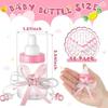 12 Pcs Baby Shower Bottles Mini Milk Bottle Plastic Bear Candy Bottles with Ribbon Baby Shower Wedding Gift for Guest
