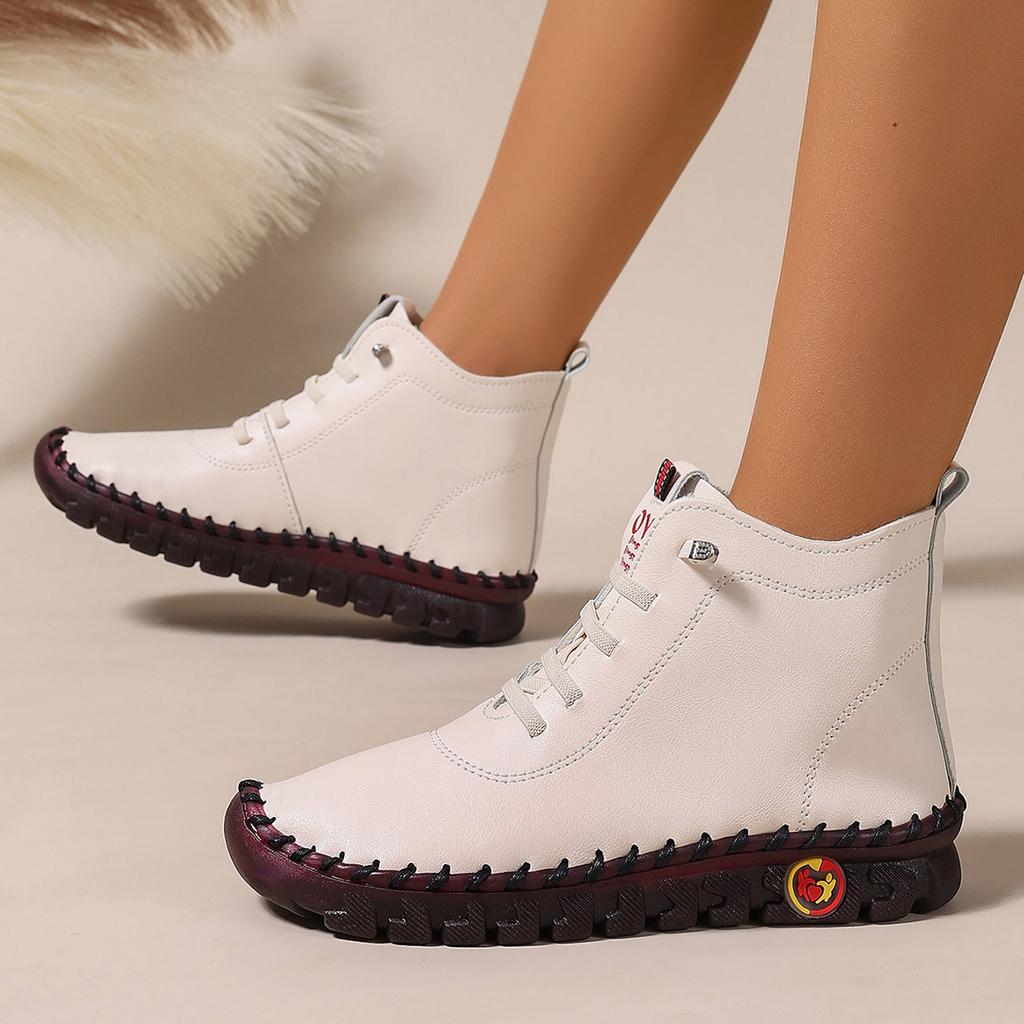Women Ankle Boots Mom Cott Shoes for Women 2026 New Waterproof Keep Warm Short Snow Boots Outdoor Comfortable Women Sneakers