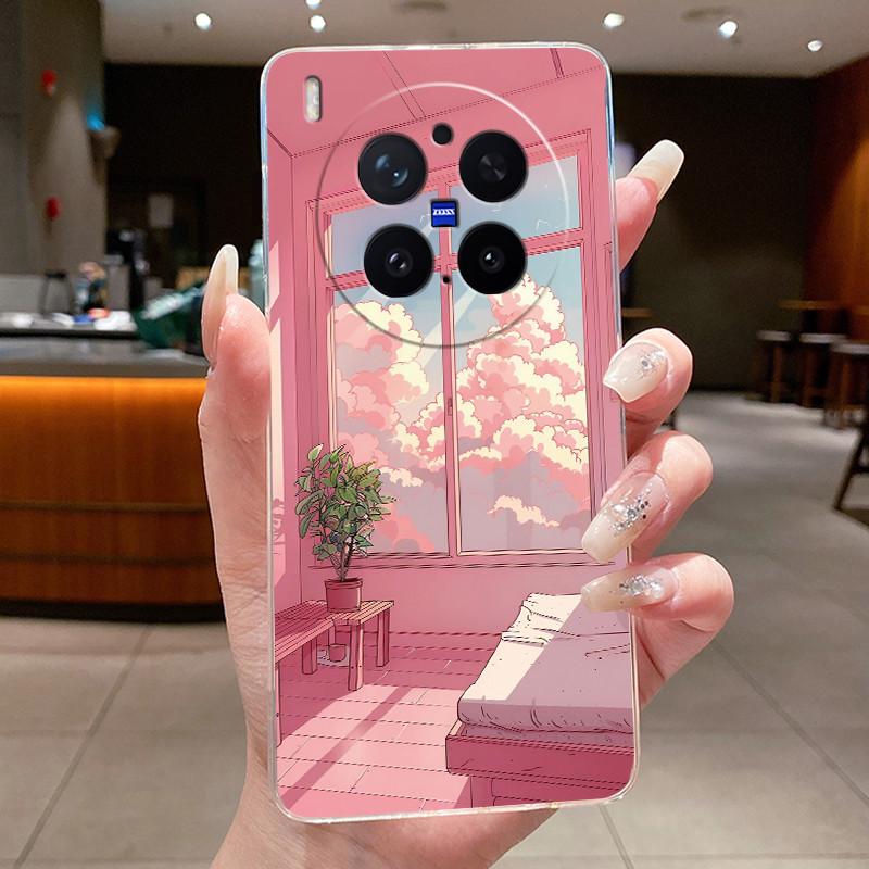 Trendy Fashion Erupting Volcano Pattern Phone Case For Vivo X300 Pro Clear TPU Soft Cover Anti-scratch Couple Protective Shell