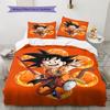 Son Goku Pattern Bedding Quilt Set Quilt Cover Pillowcase Home Birthday Gift(1 * Duvet Cover + 2 * Pillowcase, Without Core)