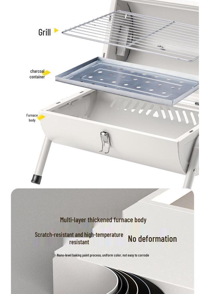 Smokeless Outdoor Double-Sided Portable BBQ Grill and Chimney Stove
