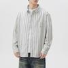 Japanese Striped Cotton Shirt Men's Trendy Versatile Loose Casual American Spring New Shirt