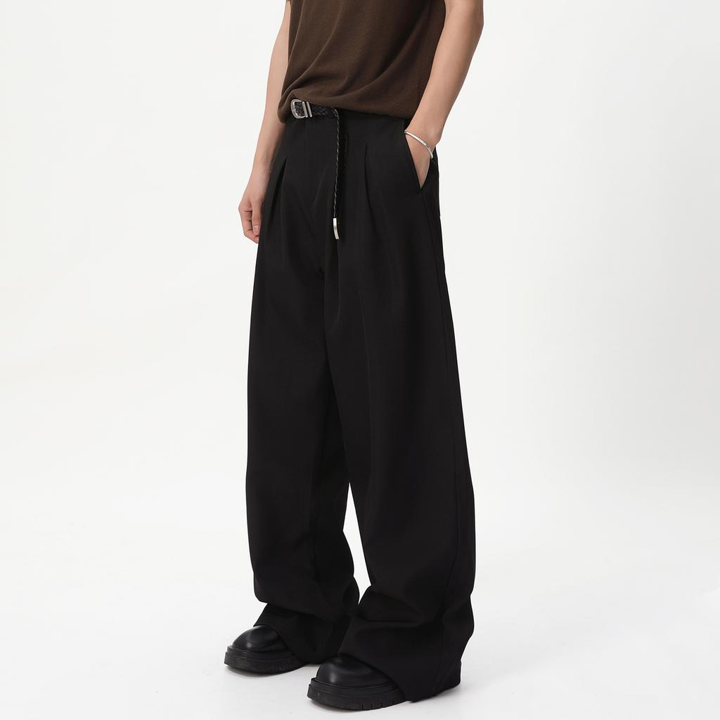 | Basic three-dimensional double-pleated loose drape casual commuting four-season trousers casual trousers men