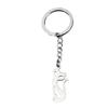 Playful Lovely Kitten with Elegant Charm Stainless Steel Keyring Charm Pendant Accessory Portable for Personalize Use