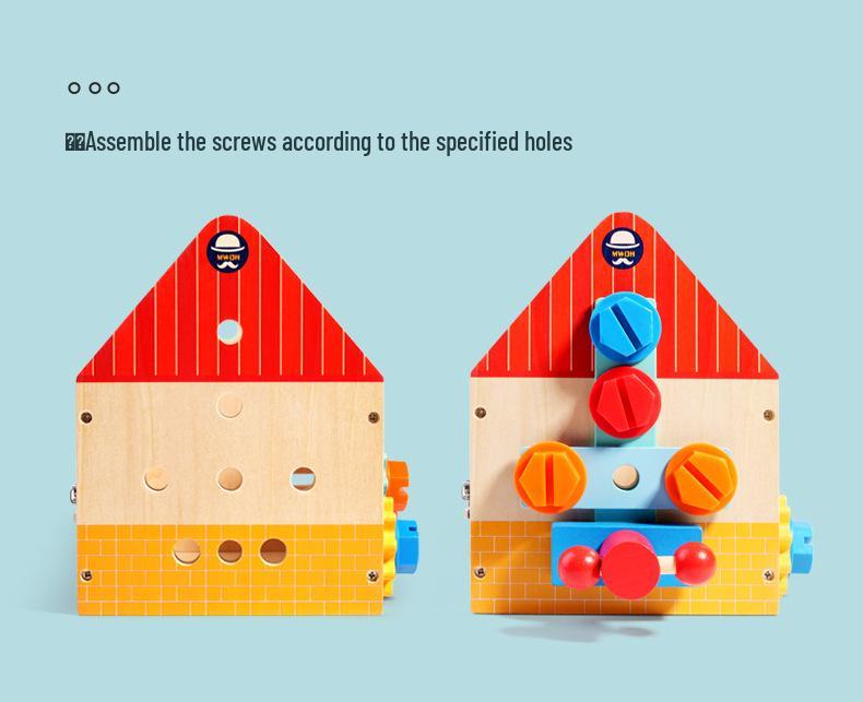 Kids' Wooden Tool Set with Toolbox for Early Learning