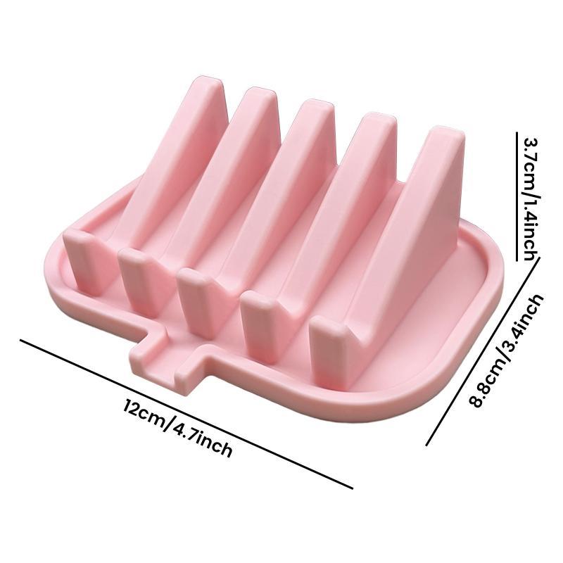 Quick Drain Silicone Soap Holder 5 Groove Non Slip Soap Tray for Shower Bathroom Travel Camping Portable Use