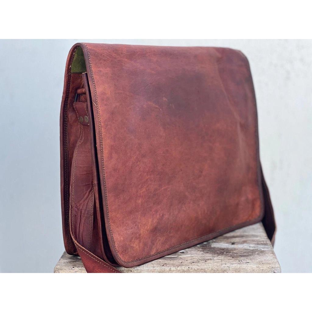 Briefcase Vintage Bag Satchel New Leather Men Shoulder Messenger Laptop