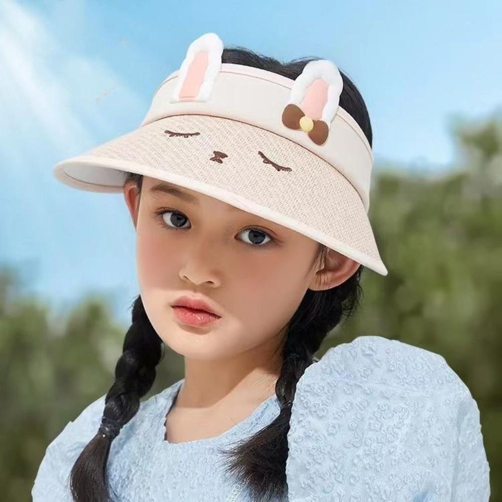 Sun Hat Cartoon Sunshade Hat Shading Hat Children's Visor Hat Soft Children Straw Sun Hat  Travel