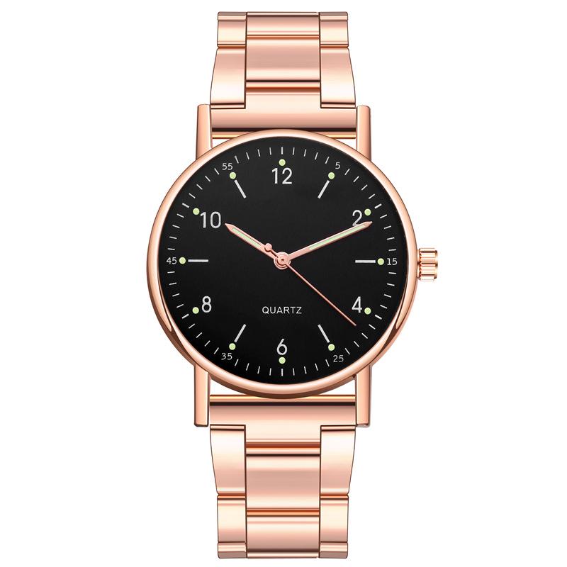 Montre Quartz pour Femme Acier Inoxydable Cadran Lumineux Montre de Loisir Tendance Simple Montre-Bracelet Quartz Reloj Mujer Montre Femmes