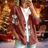 Damen Lässige Langarm-Jacke mit Weihnachtsdruck für festliche Feiertagspartys