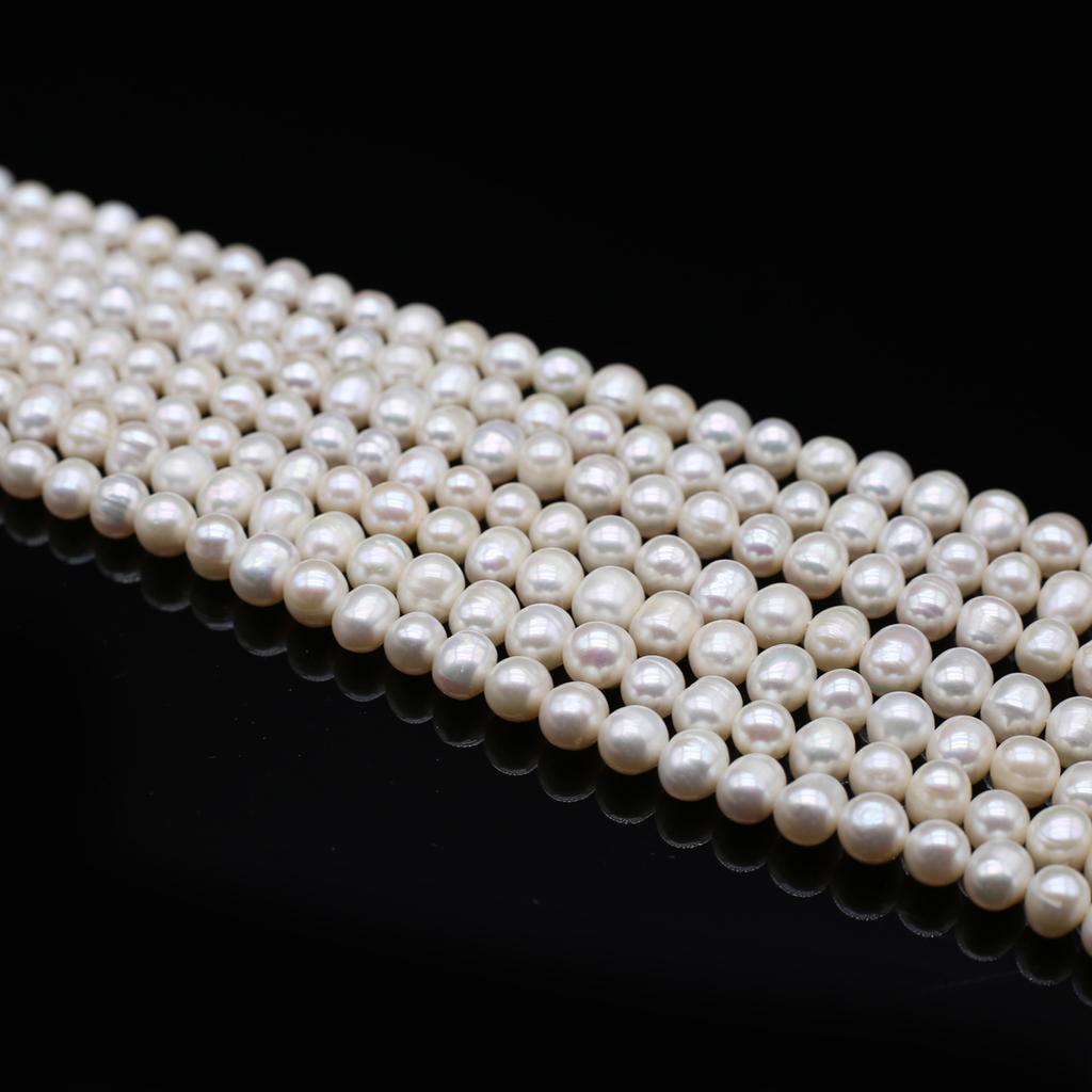 1String, White Natural Freshwater Pearls, Boho Rice Shape Pearl Beads, 7-8mm, for DIY Jewelry Making, Unique Birthday Party Wedding Crafts, 36cm