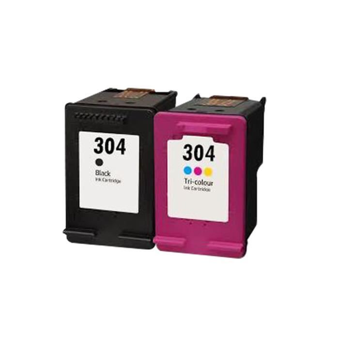 Set of 2 Remanufactured Ink Cartridges For HP 304XL Deskjet 3720 3730 3732 3733 All-in-One