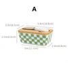 Rural Style Ceramic Butter Box Cheese with Knife and Lid Storage Box Household Kitchen Organizers Cheese Storage Containers