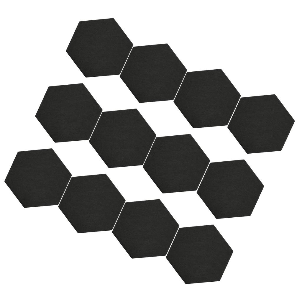 12Pcs Hexagon Acoustic Panel Polyester High Density Sound Absorbing Panel Sound Proof Insulation Beveled Edge Panel for