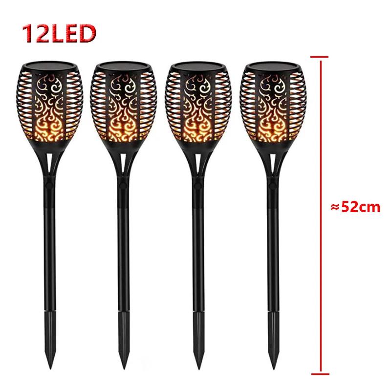 1/2/4/Pcs Outdoor Solar Lights Flame Torch Lights Flickering Lamp Waterproof Garden Outdoor Lawn Path Yard Patio Floor Lamps