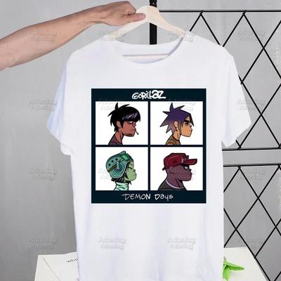 Gorillaz Modern Music Band Cartoon Unisexs Tshirt Cute Printing Shirt Unisex Fashion Harajuku Kawaii Tshirt Womens Y2K Clothing