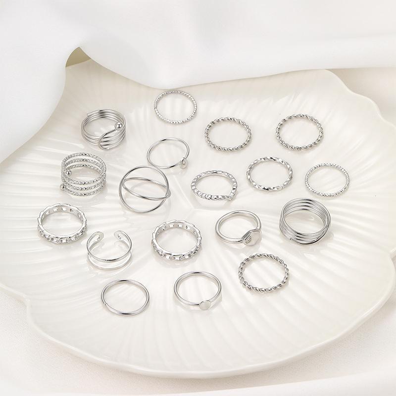 Vintage Gold Silber Farbe Herz Ringe Set Für Frauen Schmetterling Blätter Perle Blume Geometrische Ringe Trendiger Finger Schmuck