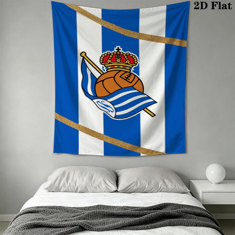 Real Sociedad Wall Tapestry Aesthetic Wall Hanging Printed Fabric Blanket Decorative Tapestries for Bedroom Living Room Home Decor