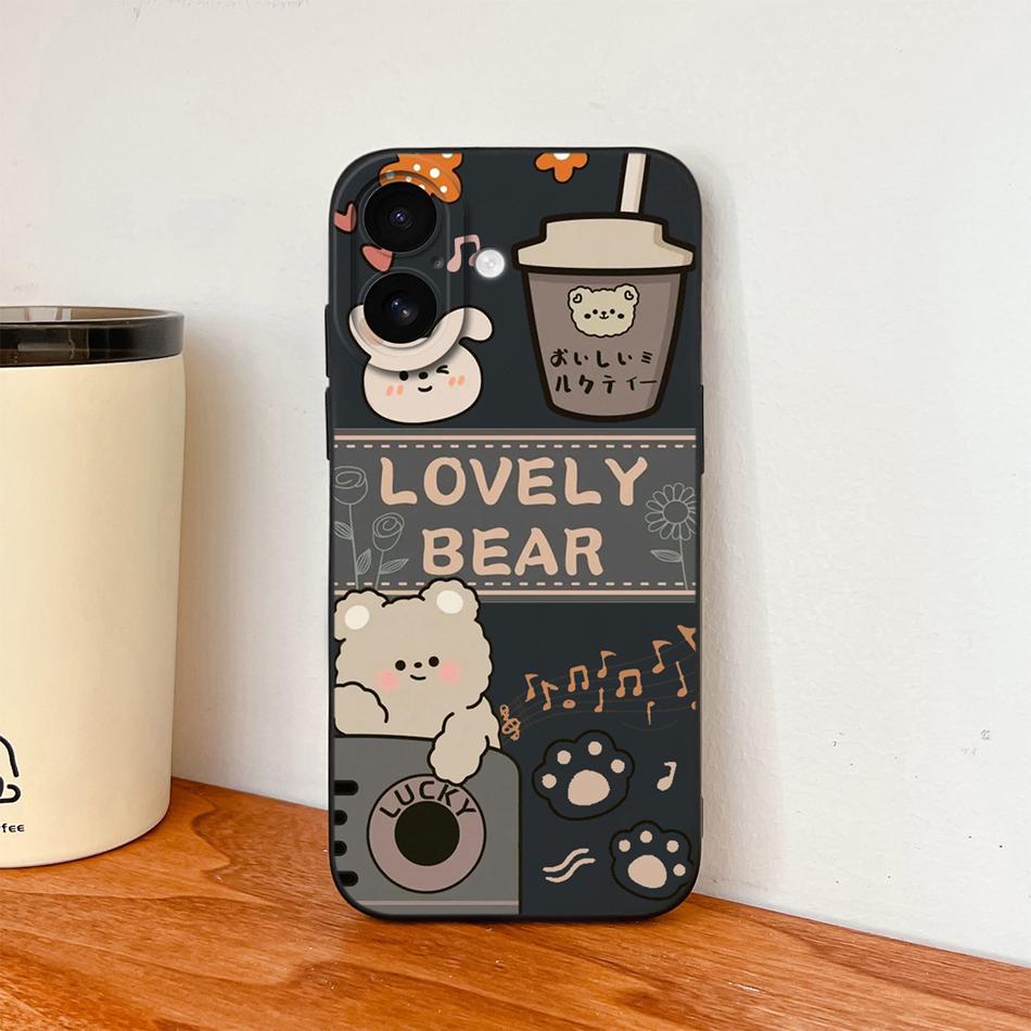 For iPhone 17 Pro Max / iPhone Air Phone Case Lovely Cartoon Liquid Silicone Full Coverage Anti Drop Bumper For iPhone17 Fundas