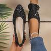 2024 Fashion Shoes for Women Autumn Women's Flats Slip On Pointed Toe Solid Sequins Shallow Mouth Large Size Flat Low Heels