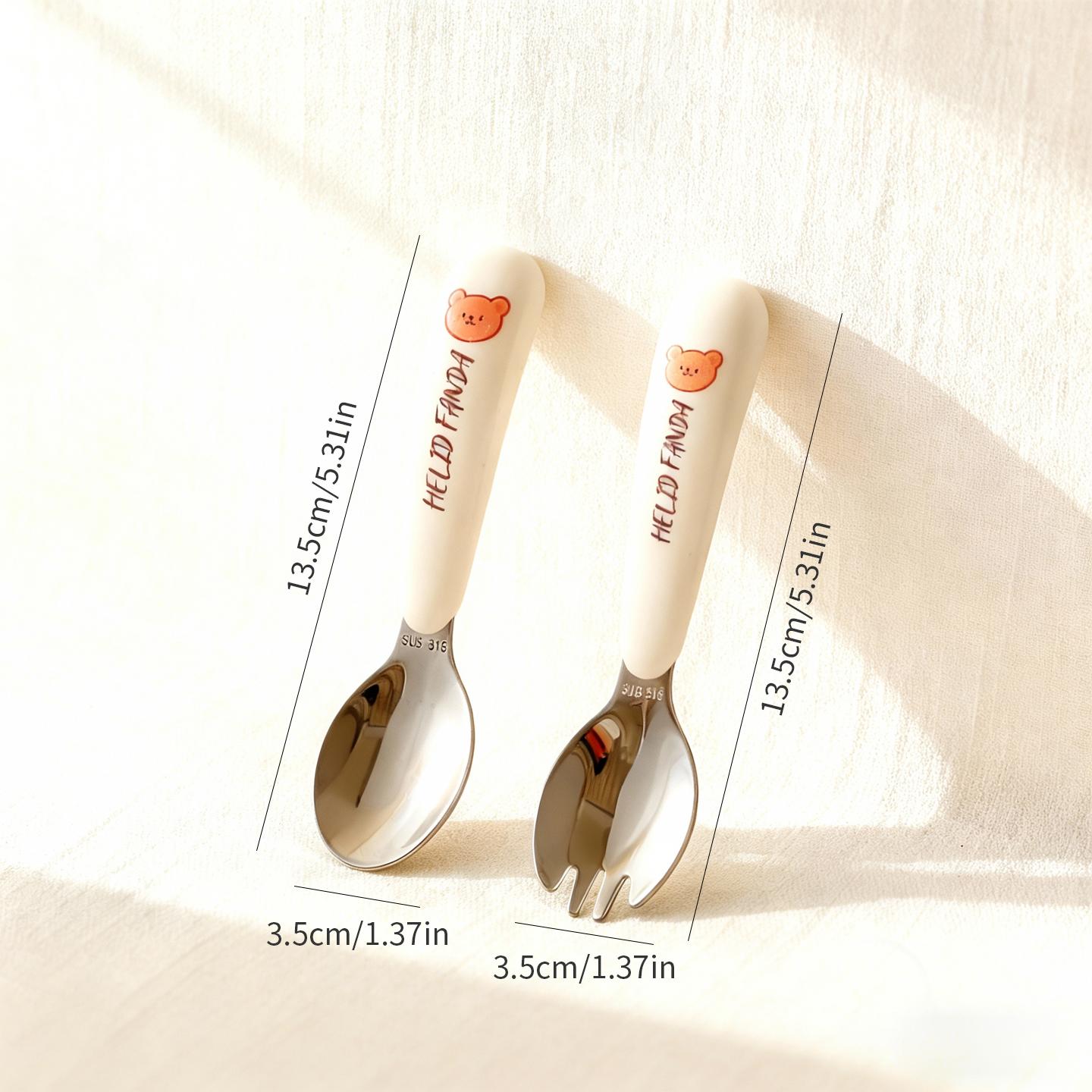 316 Stainless Steel Children Tableware Cartoon Portable Cutlery Training Chopsticks Spoon Fork Feeding Utensils Dinnerware Set