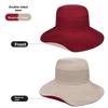 Reversible Wide Brim Sun Hat With Solid Color Design For Summer Use Casual