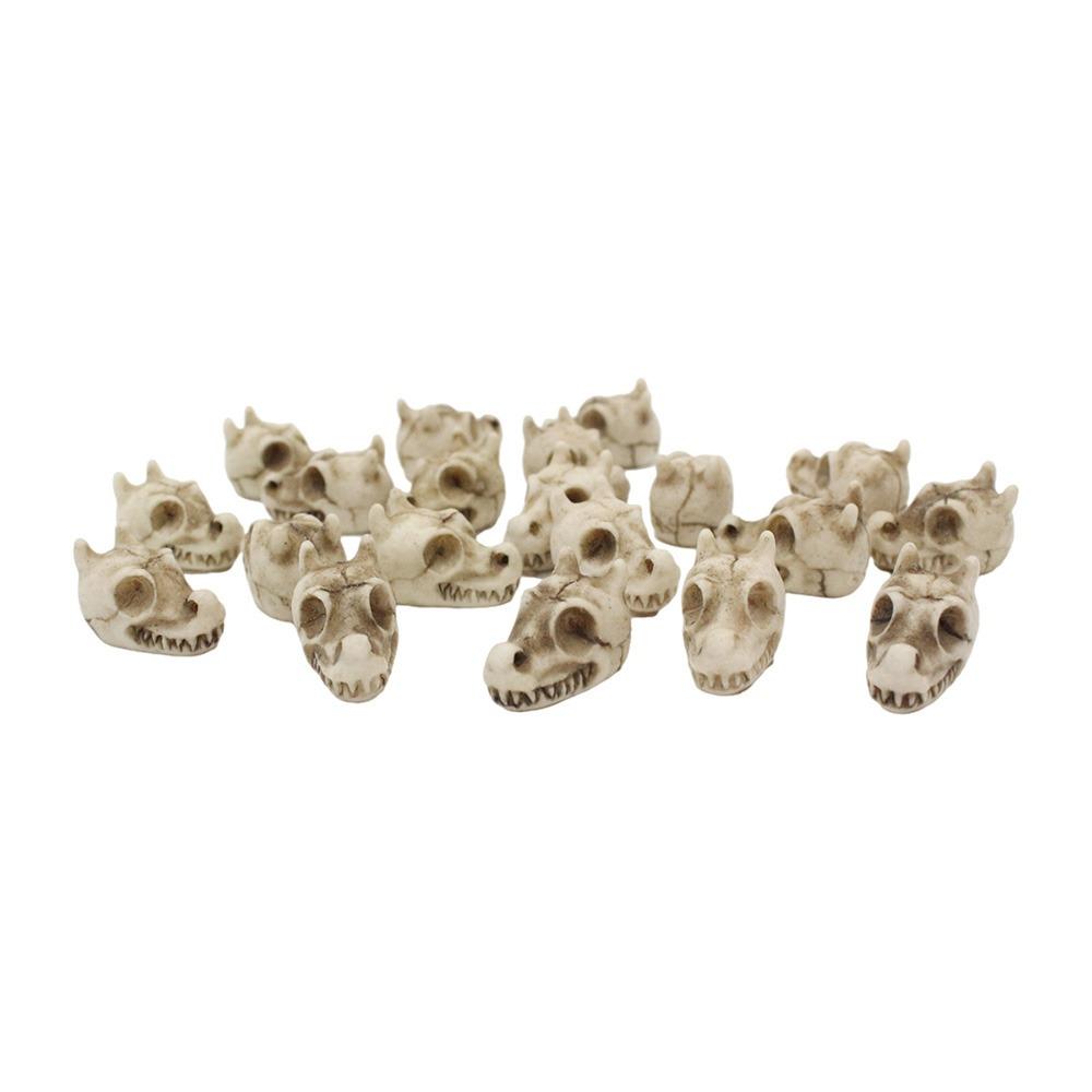 20PCS Resin Mini Skull Figurine Lightweight Ghost Decorative Statue  Halloween Supplies