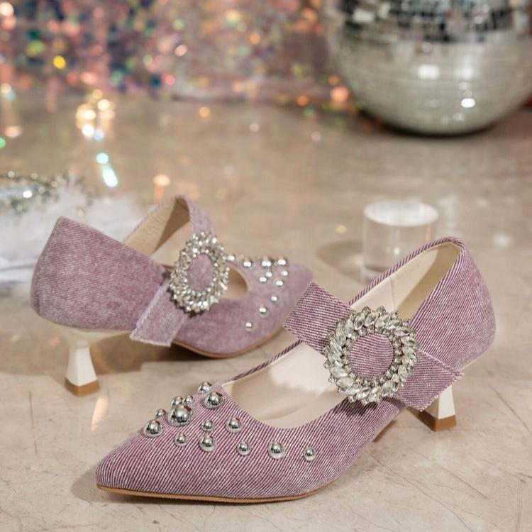 New Pointed Sandals Women's Summer New Fashion Outer Wear Hollow Word with Breathable Versatile Hot Diamond Cloth Surface