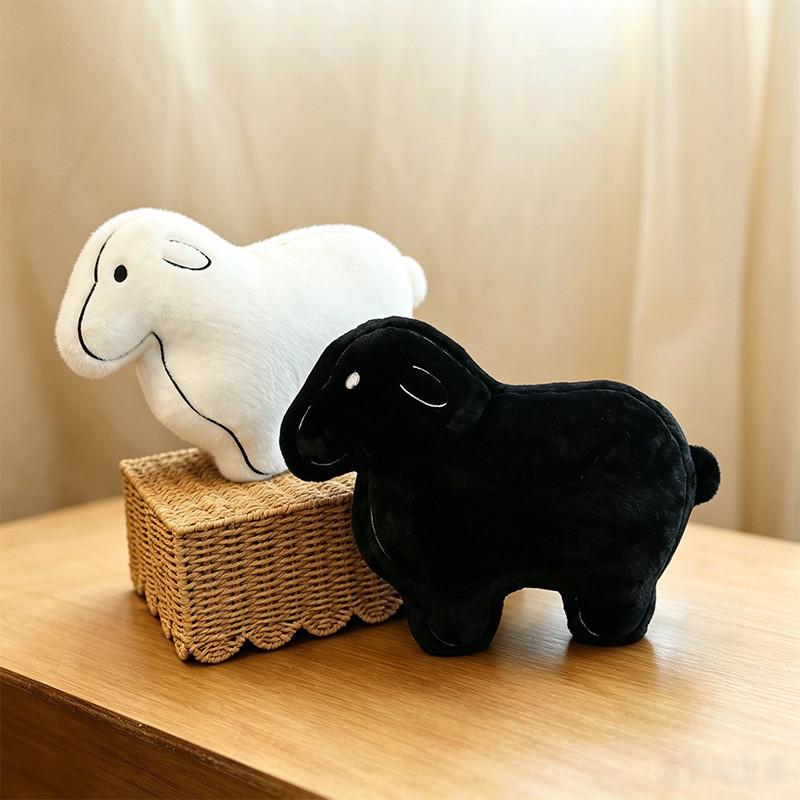 Cuscino Pecora di Peluche per Bambini Morbido Giocattolo Cartone Animato Regalo Coccoloso per Bambini