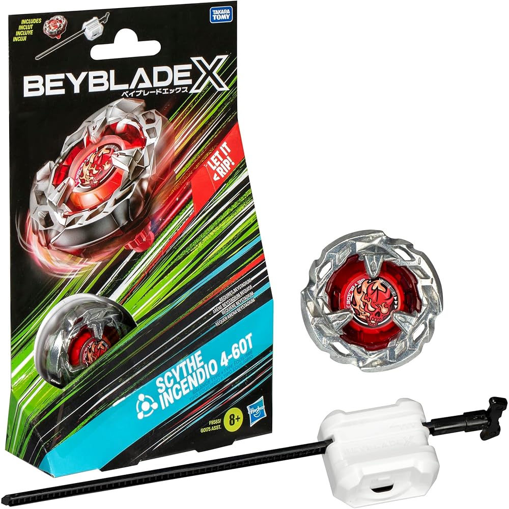 

Beyblade X Kamak Incendio 4-60T Starter Pack Balance Type Right Spin Top with Launcher Battle Toy for Kids