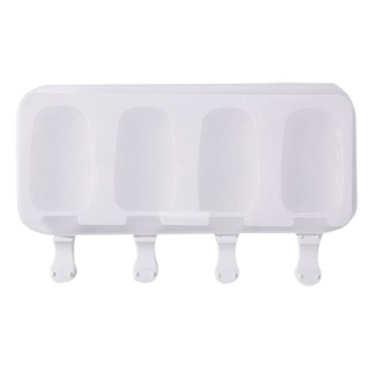 2 Sets Silicone Popsicle Molds Creative Ice Cream Mold 4 Cavities Ice Pop Mold with 100pcs Wooden Sticks And 2pcs Lids
