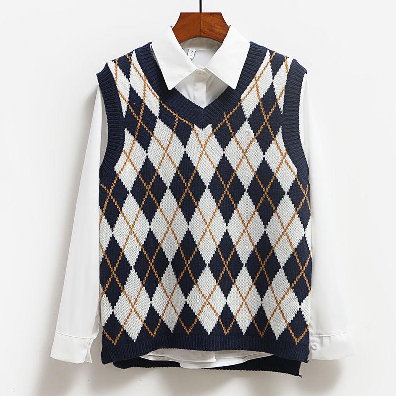checkered vest sweater