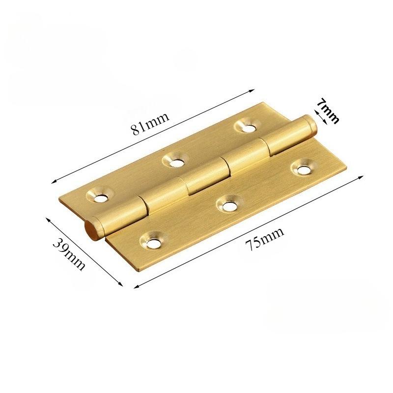 4 Pieces of High-end Brass Hinges Bedroom Wardrobe Door Hinges Kitchen Drawer Cabinet Hinges Wooden Furniture Accessories