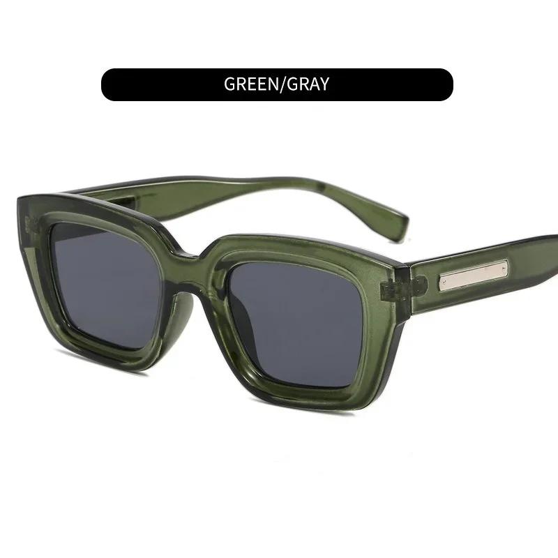 New Retro Square Sunglasses For Women Men Fashion Transparent Frame Glasses Eyewear Male Shades UV400 Rivets Eyeglasses