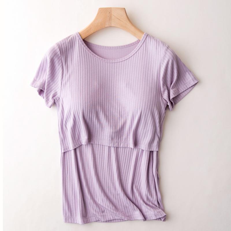 Maternity Nursing T-Shirt - Stylish Short Sleeve Summer Top for Moms