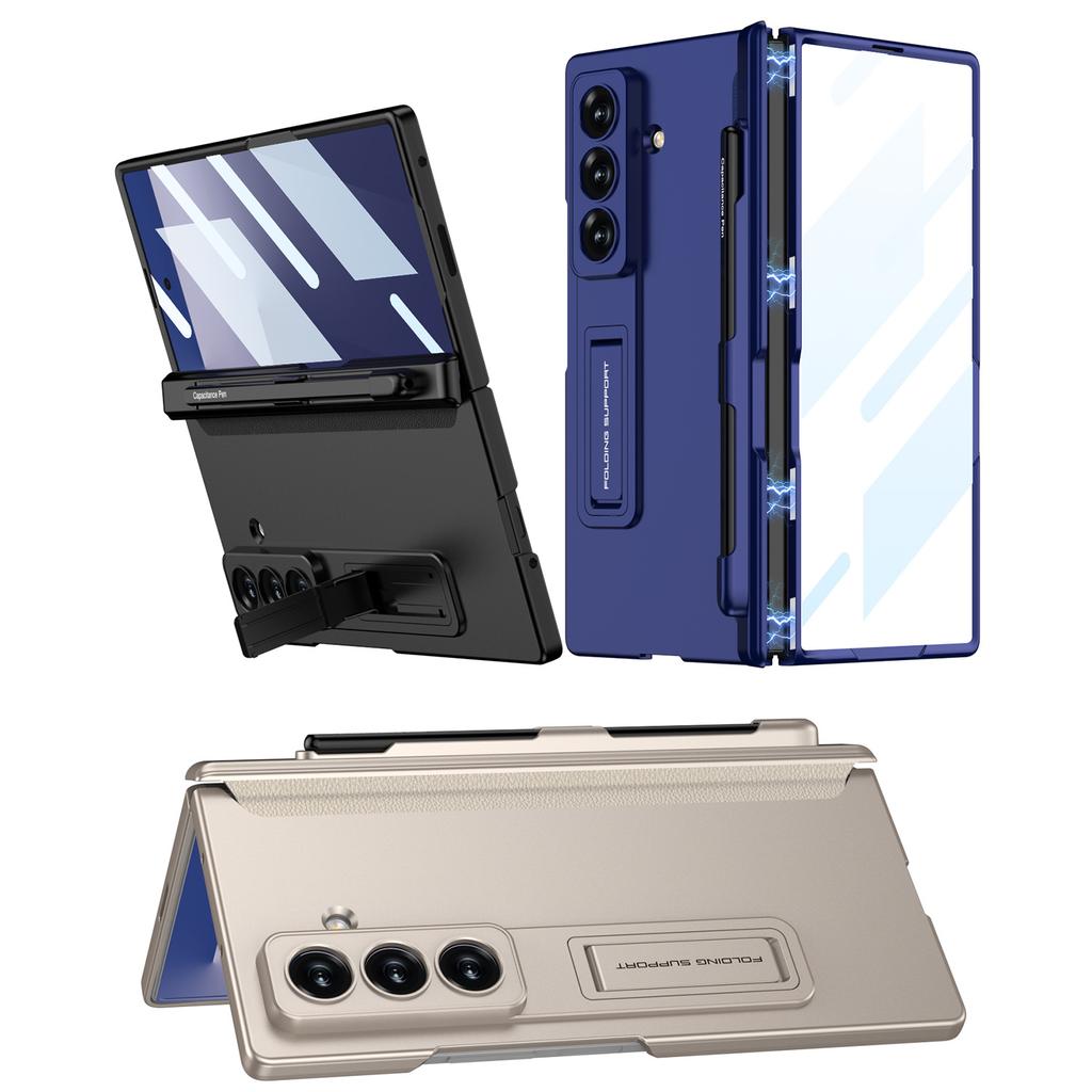 Samsung Fold7 Mobile Phone Case Magnetic Folding Full Pack Pen Slot Bracket Zfold7 Shell Film Protective Sleeve