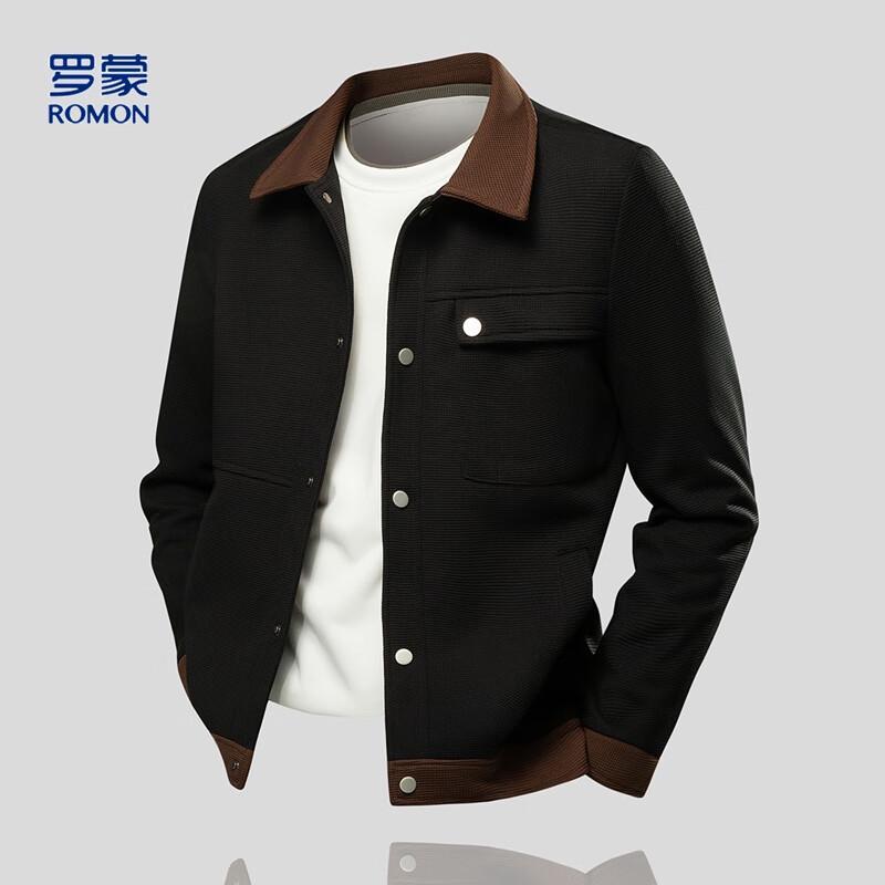 

Men s Lapel Color-Block Casual Jacket L