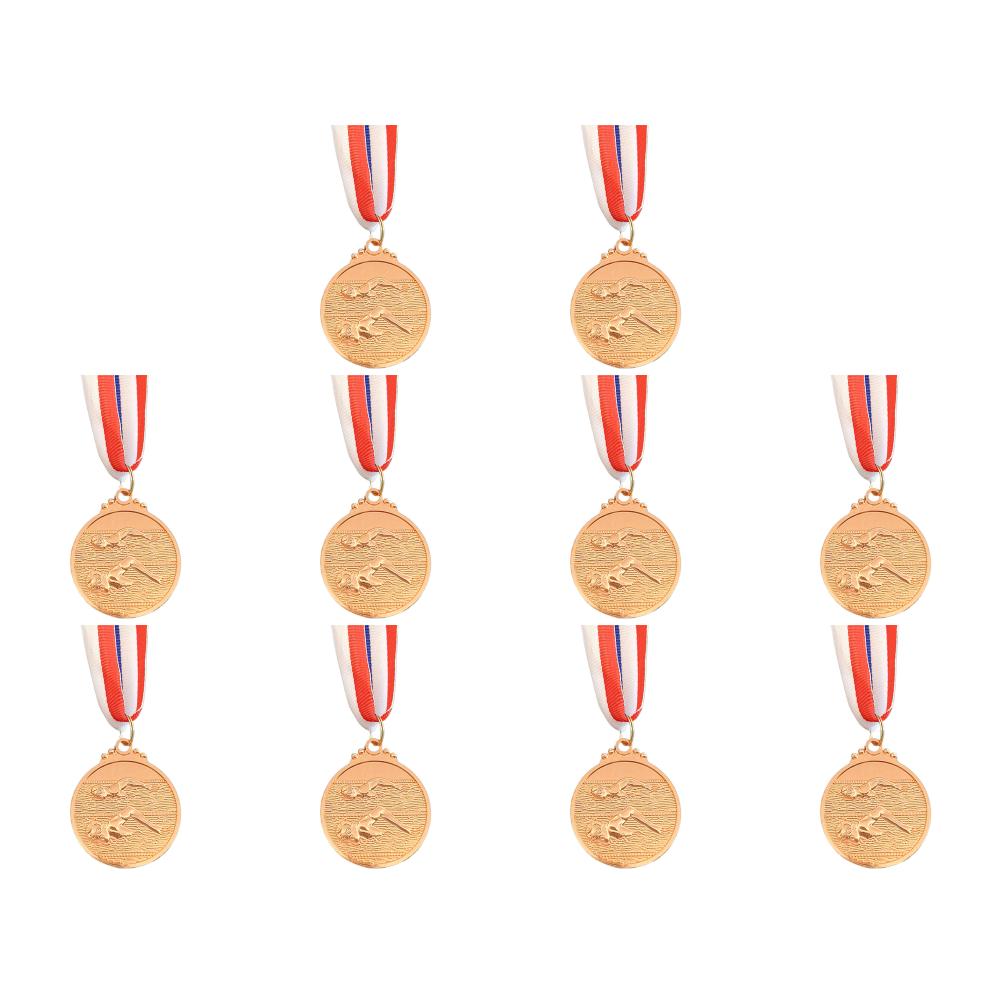 5/10Pcs Swimming Medal Metal Winner Medals with Neck Ribbon Gold Silver Bronze Medal 1st 2nd 3rd Prizes for Sports Competition